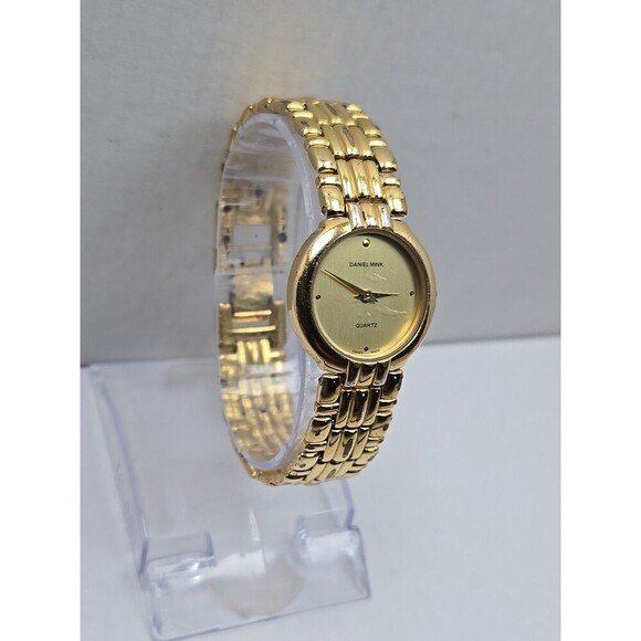Daniel Mink Swiss Ladies Gold Plated Quartz Dress Wrist Watch New Battery - Picture 3 of 11